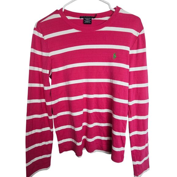 Ralph Lauren Sport Tops - Ralph Lauren Sport Womens Striped Shirt Sz XL Classic Preppy Stretch Minimalist